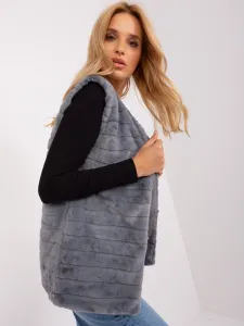 Grey women's fur vest OCH BELLA