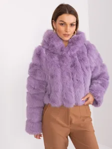 Light purple mid-season jacket with hooks and eyelets