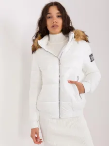 White winter jacket with detachable hood