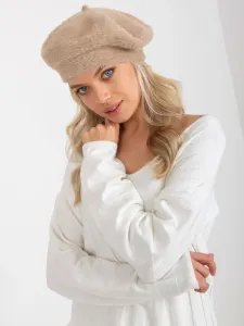 Beige women's winter beret