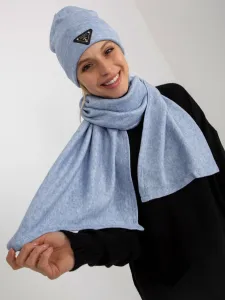 Blue winter set with scarf and cap