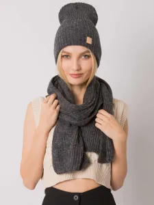 Dark grey winter set, hat and scarf RUE PARIS