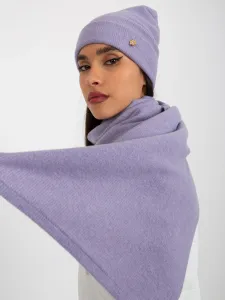 Purple winter set with hat and scarf