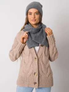 RUE PARIS Dark gray knitted winter set