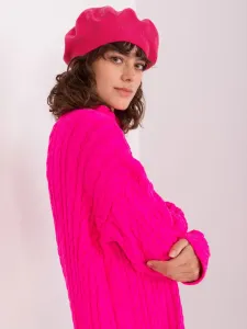 Fuchsia beret with cashmere