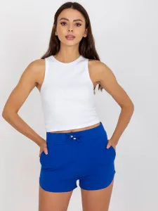 Basic dark blue sweatpants with high waist