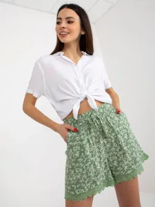 Light Green SUBLEVEL Floral Summer Casual Shorts