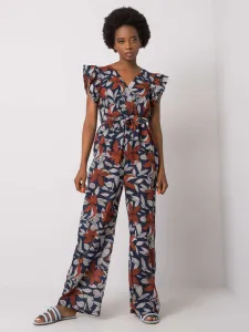 Women's overall with dark blue pattern