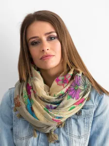 Beige scarf with floral print #6855015