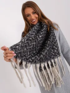 Black and beige patterned scarf