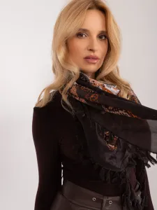 Black silk scarf with oriental patterns