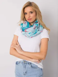 Blue scarf with color print #4785822