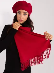 Burgundy knitted scarf