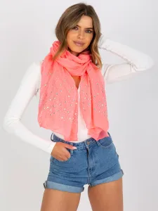 Fluo pink scarf with decorative application