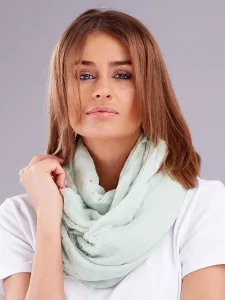 Green airy scarf with decorative nozzles