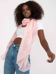 Light pink women's scarf with application