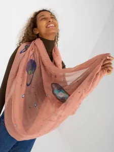 Light pink women's scarf with print #5189135