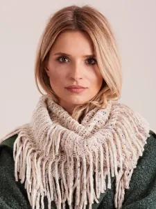 Melange scarf with fringe