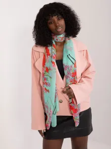Mint viscose scarf with print