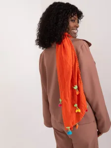 Orange scarf with appliqués