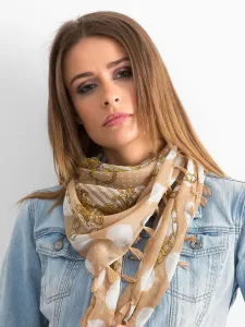 Patterned beige scarf