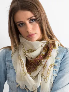 Patterned light beige scarf