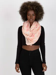 Peach-coloured viscose scarf