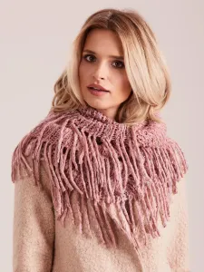Pink scarf with fringe