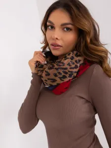Red women's scarf with patterns #8667196