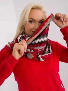 Red women's scarf with patterns #8655064