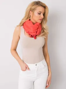 Women's coral scarf with fringe #4788809