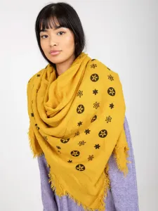 Yellow women's scarf with print
