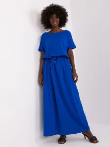 Basic cobalt maxi dress made of cotton
