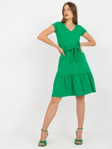 Základné zelené šaty s väzbou RUE PARIS