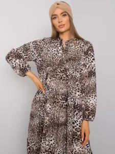 Čierno-béžové šaty s leopardím vzorom od Maegan RUE PARIS
