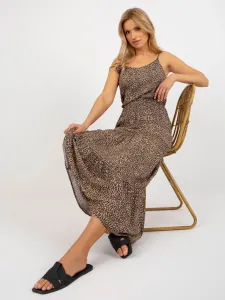 Brown maxi dress with leopard print on hangers #7361914