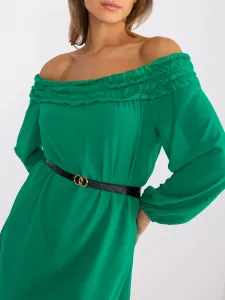 Dark green shoulder dress by Ameline