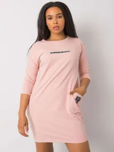 Dusty pink cotton dress plus sizes