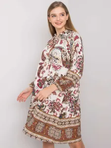 Ecru dress with paisley pattern Katrice OCH BELLA