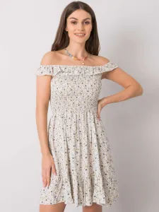 Ecru dress with small floral patterns #4857048