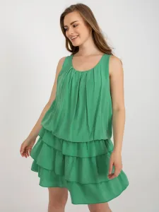 Green summer dress with ruffles OCH BELLA