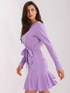 Light purple cotton dress with ruffle