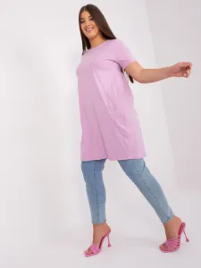 Light Purple Women's Basic Cotton Dress Plus Size