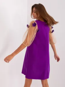 Purple and camel cocktail dress up to the knees