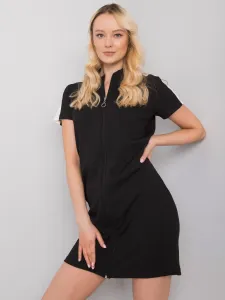 RUE PARIS Black dress with short sleeves #4788258