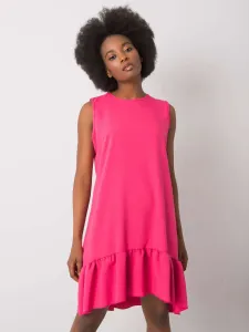 RUE PARIS Ružové dámske šaty s volánikmi