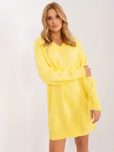 Yellow knitted dress with wool