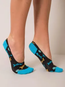 Black patterned short socks