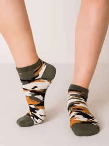 Khaki socks with military patterns