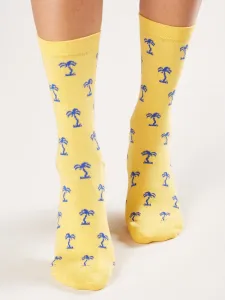 Yellow palm socks